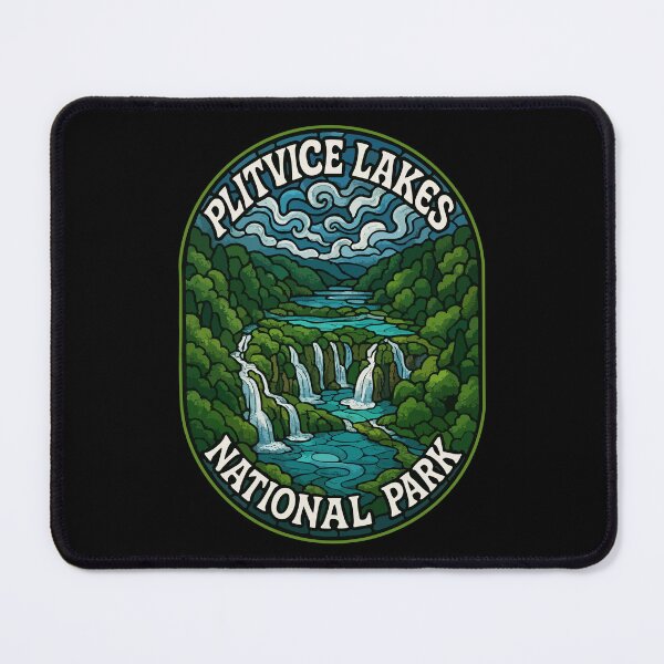 Item preview, Plitvice Lakes Croatia Stained Glass Travel designed and sold by TomFrontierArt.