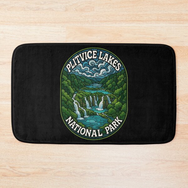 Item preview, Plitvice Lakes Croatia Stained Glass Travel designed and sold by TomFrontierArt.
