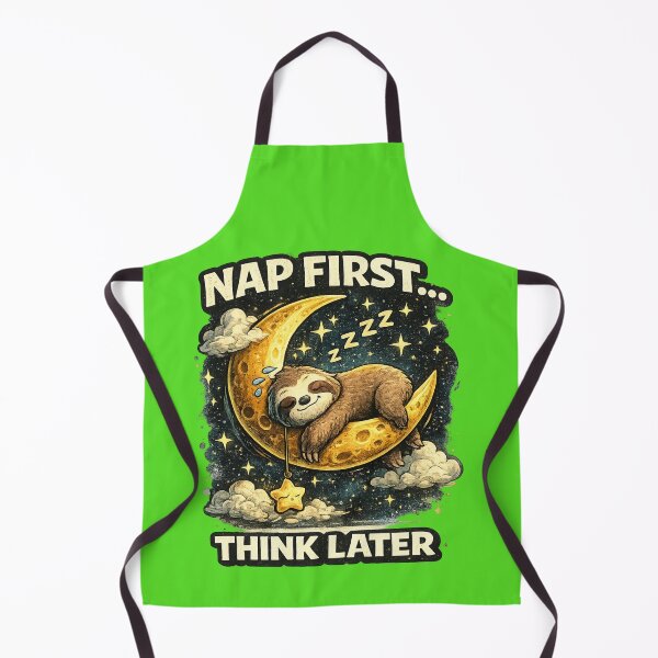 Item preview, Nap First Think Later – Funny Lazy Sloth Sleeping Moon Cartoon Cute Aesthetic Gift T-Shirt & Sticker designed and sold by Oualibaddas.