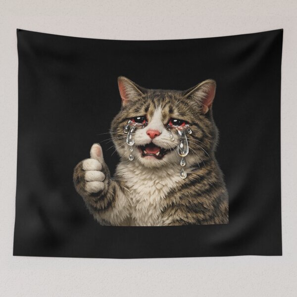 Item preview, Funny Relatable Crying Kitty Meme designed and sold by Oddifys.