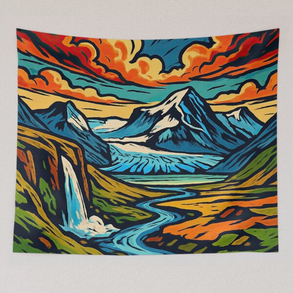 Item preview, Iceland landscape | Comics stylCartoone -  designed and sold by ComicsFactory.