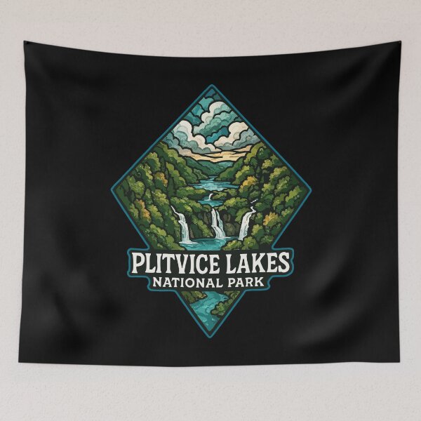 Item preview, Stained Glass Art Plitvice Lakes Croatia Travel designed and sold by TomFrontierArt.