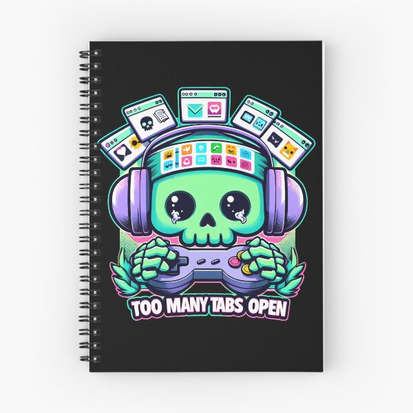 Item preview, My Brain Has Too Many Tabs Open – Funny Gamer Skull Design designed and sold by laggy-soul-0.