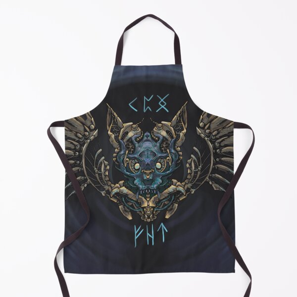 Item preview, Cyber Occult Wolf Skull with Mechanical Wings and Magic Runes designed and sold by VitalusDesignArtV.