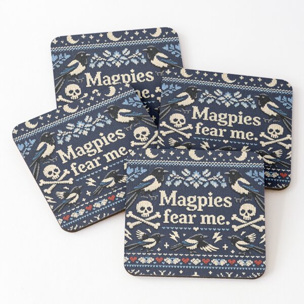 Item preview, Magpies fear me skull magpie knit design designed and sold by Mauswohn.