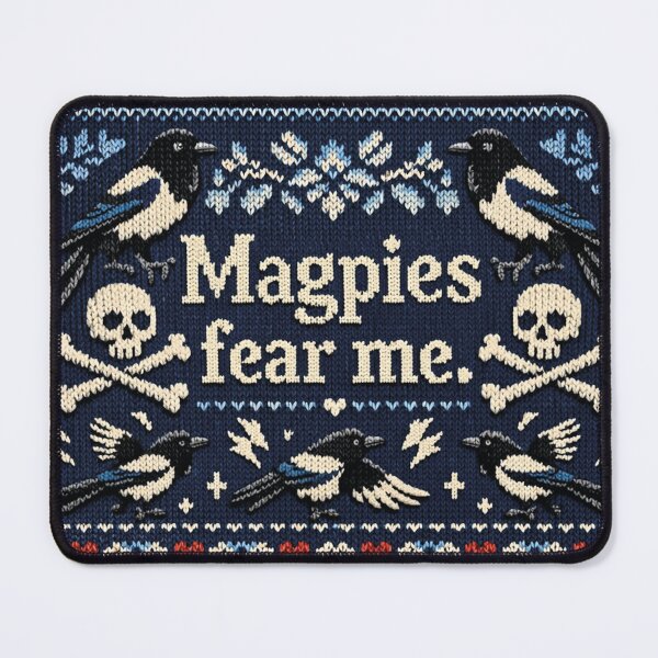 Item preview, Magpies fear me skull magpie knit design designed and sold by Mauswohn.