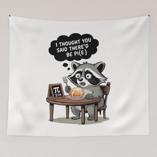Item preview, I Thought You Said Pie Funny Raccoon Pi Day Math Humor designed and sold by Design_Your_Day.