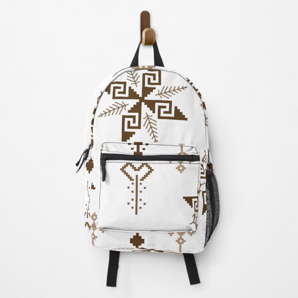 Item preview, Seamless Ethnic Tribal Geometric Pattern with Traditional Pixel Ornament in Brown Beige Tones designed and sold by kasune-shop.