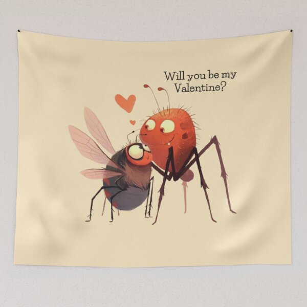 Item preview, Will You Be My Valentine? – Cute Spider Fly Love Illustration designed and sold by V--I--R.