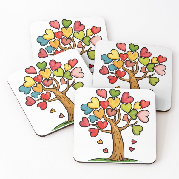 Item preview, Rainbow Heart Blossom Tree Saint Valentine's Day - Colorful Growing Love Tree Art Print designed and sold by DesignArtist.ia.