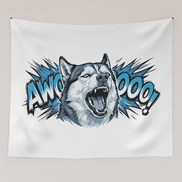 Item preview, Awooo Loud Siberian Husky Howl Art designed and sold by Petzzz.