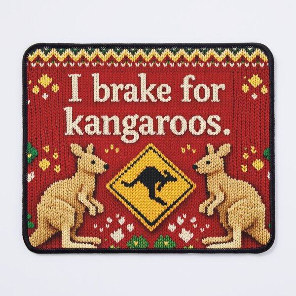 Item preview, I brake for kangaroos Australia knitting pattern design designed and sold by Mauswohn.