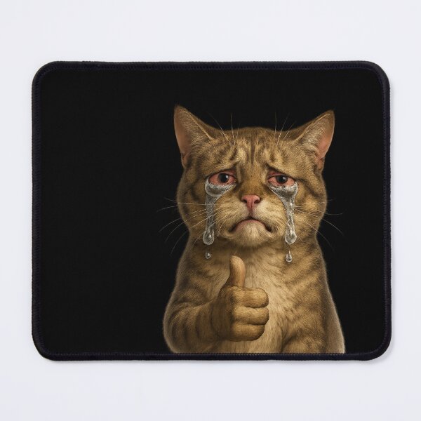 Item preview, Sorrowful Kitty Thumbs Up Meme designed and sold by Oddifys.