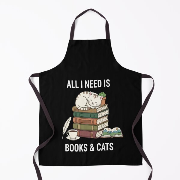 Item preview, All I Need Is Books & Cats Cozy Reading Design | Sleeping Cat & Bookworm Art designed and sold by FreeArt2.