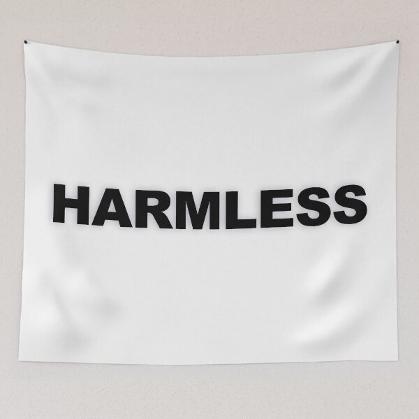 Item preview, HARMLESS — Black Minimal Bold Type Statement designed and sold by WORDPAUSE.