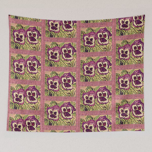 Item preview, Purple Pansies in Pink Weave designed and sold by oh-bi-me.