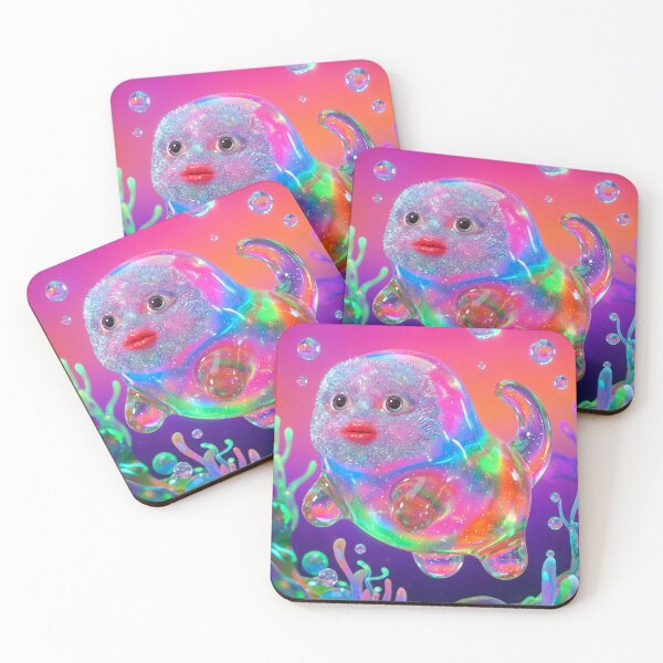 Item preview, Bubble Cat Creature in Underwater Coral designed and sold by maboroshilab.