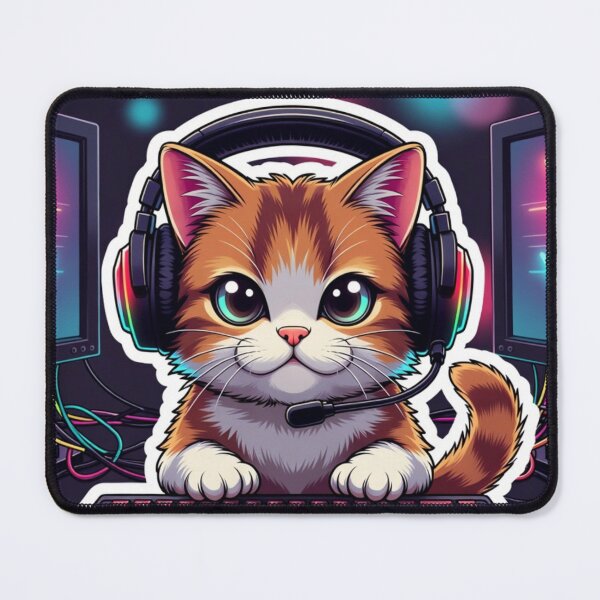 Item preview, Cat playing video games designed and sold by UrbanView.
