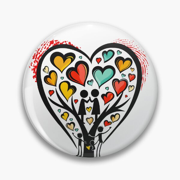 Item preview, Family Heart Tree Saint Valentine's Day - Colorful Growing Love Family Art Print designed and sold by DesignArtist.ia.