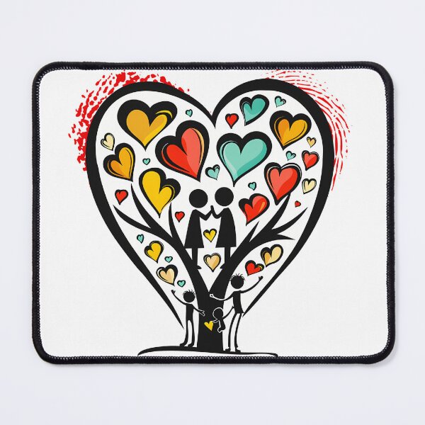 Item preview, Family Heart Tree Saint Valentine's Day - Colorful Growing Love Family Art Print designed and sold by DesignArtist.ia.