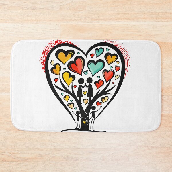 Item preview, Family Heart Tree Saint Valentine's Day - Colorful Growing Love Family Art Print designed and sold by DesignArtist.ia.