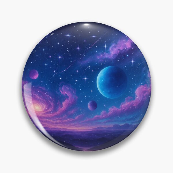 Item preview, Purple Blue Galaxy Landscape, Cosmic Planets Dreamscape Sky designed and sold by CharmedVille.