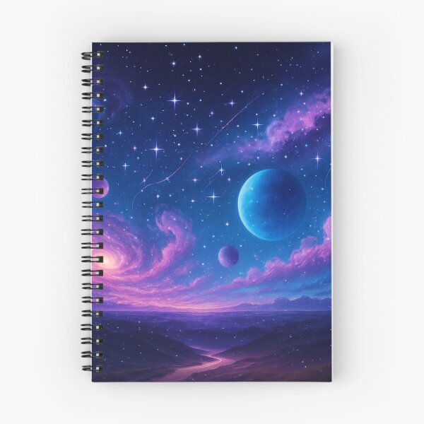 Item preview, Purple Blue Galaxy Landscape, Cosmic Planets Dreamscape Sky designed and sold by CharmedVille.