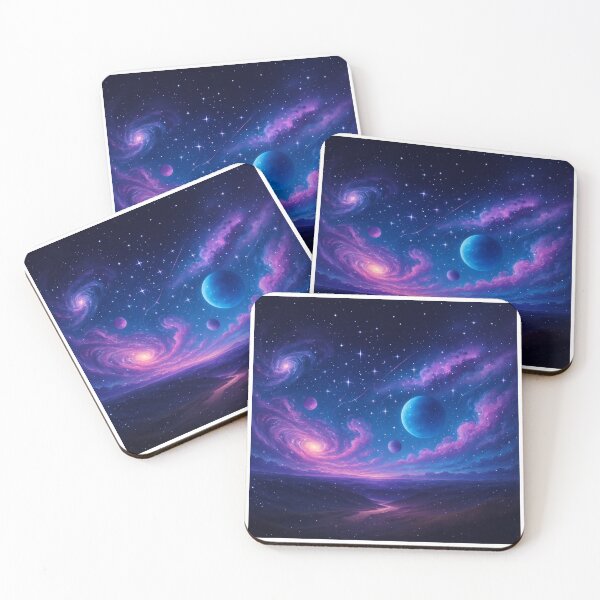 Item preview, Purple Blue Galaxy Landscape, Cosmic Planets Dreamscape Sky designed and sold by CharmedVille.