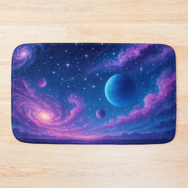 Item preview, Purple Blue Galaxy Landscape, Cosmic Planets Dreamscape Sky designed and sold by CharmedVille.