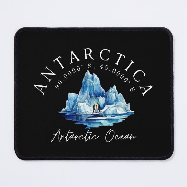 Item preview, Antarctica Coordinates & Penguins - Watercolor Iceberg Souvenir designed and sold by Shopeon Designs.
