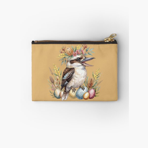 Item preview, Australian Easter Kookaburra with Native Wildflowers & Pastel Eggs – Cute Boho Wildlife Art designed and sold by Wennebabs.