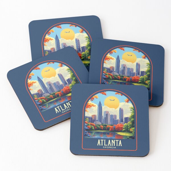 Item preview, Atlanta Vintage Travel Illustration designed and sold by HomeLivingCo.