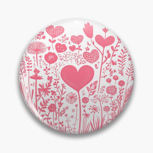 Item preview, Pink Floral Heart Garden Saint Valentine's Day - Cute Botanical Love Silhouette Art Print designed and sold by DesignArtist.ia.