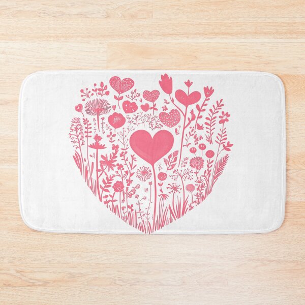 Item preview, Pink Floral Heart Garden Saint Valentine's Day - Cute Botanical Love Silhouette Art Print designed and sold by DesignArtist.ia.