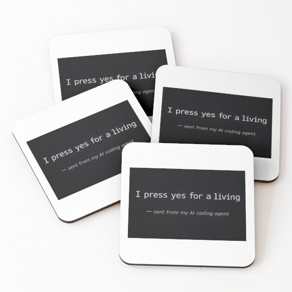 Item preview, I Press Yes for a Living – AI Developer Coding Humore designed and sold by gofra-design.