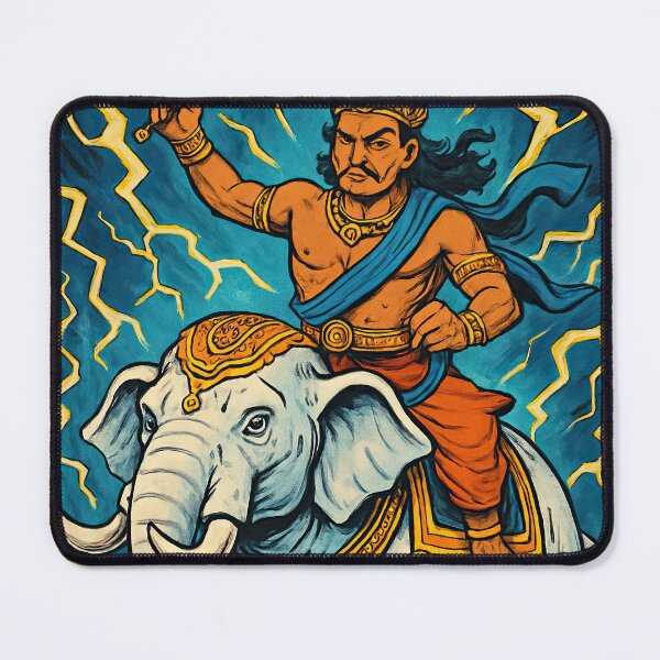 Item preview, Indra, Hindu god of thunder, riding on a white elephant | Comics stylCartoone - designed and sold by ComicsFactory.