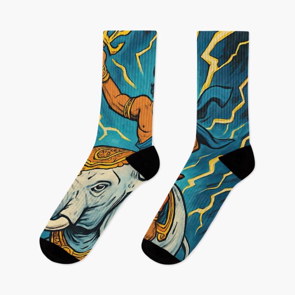 Item preview, Indra, Hindu god of thunder, riding on a white elephant | Comics stylCartoone -  designed and sold by ComicsFactory.