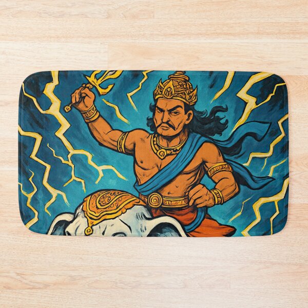 Item preview, Indra, Hindu god of thunder, riding on a white elephant | Comics stylCartoone -  designed and sold by ComicsFactory.