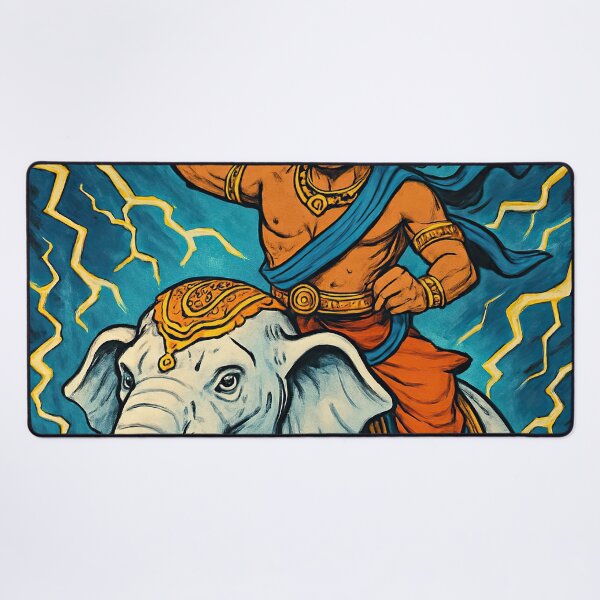 Item preview, Indra, Hindu god of thunder, riding on a white elephant | Comics stylCartoone - designed and sold by ComicsFactory.