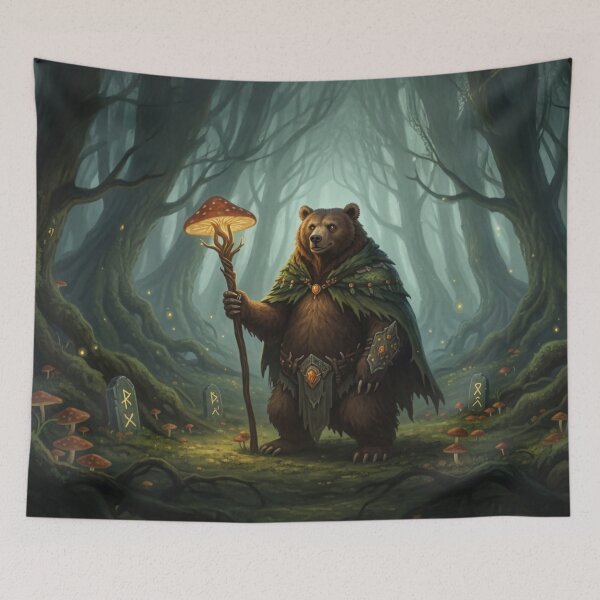 Item preview, Fantasy Bear Druid Forest Guardian Mystic Woodland designed and sold by CharmedVille.