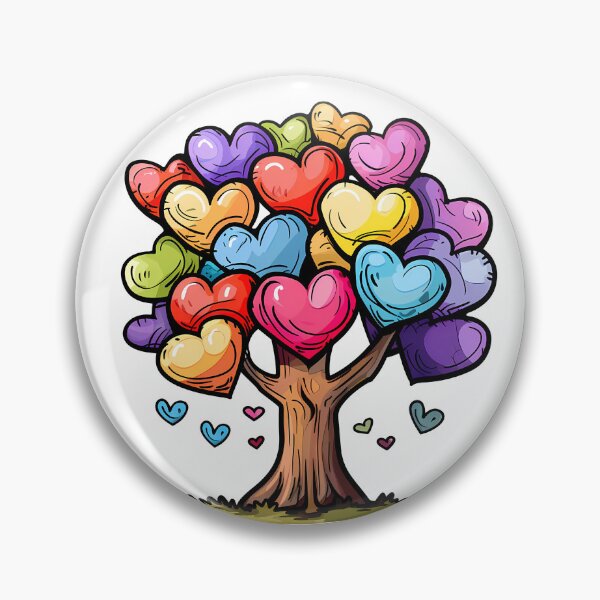 Item preview, Rainbow Heart Blossom Tree Saint Valentine's Day - Colorful Growing Love Tree Art Print designed and sold by DesignArtist.ia.