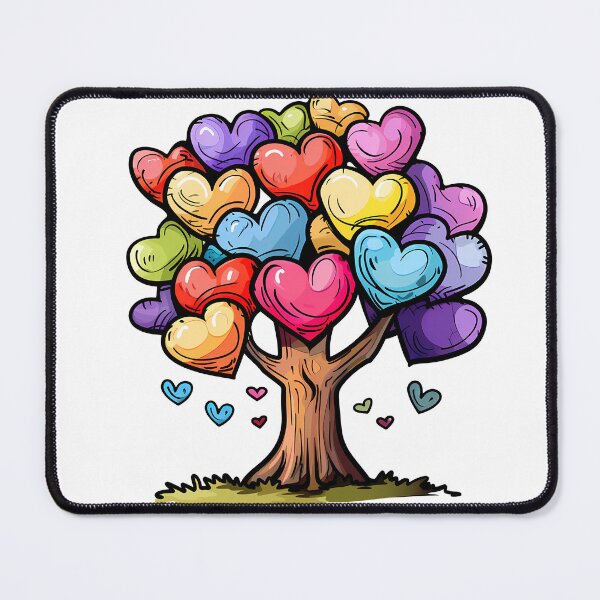Item preview, Rainbow Heart Blossom Tree Saint Valentine's Day - Colorful Growing Love Tree Art Print designed and sold by DesignArtist.ia.