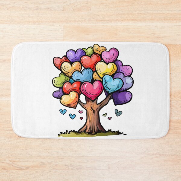 Item preview, Rainbow Heart Blossom Tree Saint Valentine's Day - Colorful Growing Love Tree Art Print designed and sold by DesignArtist.ia.