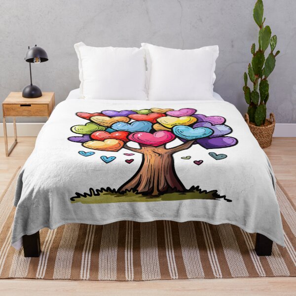 Item preview, Rainbow Heart Blossom Tree Saint Valentine's Day - Colorful Growing Love Tree Art Print designed and sold by DesignArtist.ia.