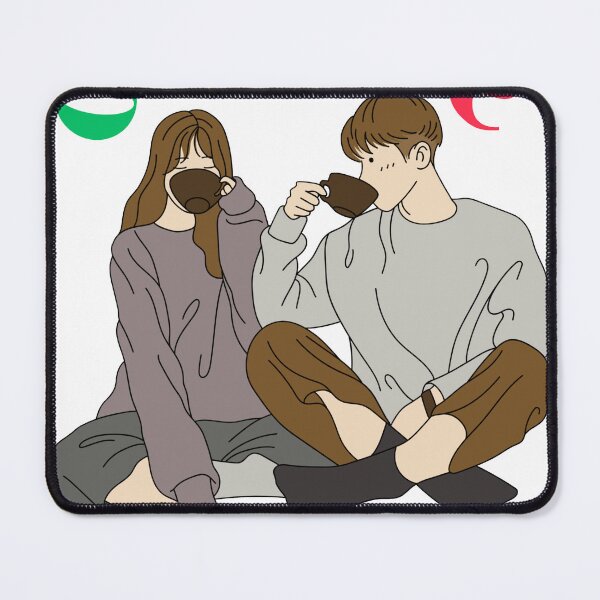 Item preview, Coffee With Love – Cute Couple Drinking Coffee Illustration designed and sold by It's Bro Brand ★ ★ ★ ★ ★.
