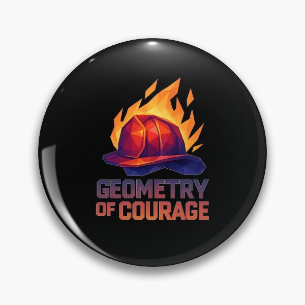 Item preview, Geometry of Courage - Low Poly Firefighter Helmet with Flames designed and sold by MKreative Studio.