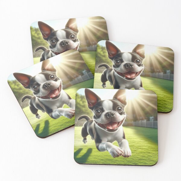 Item preview, cute boston bouncy terrier designed and sold by Dogandesighn.