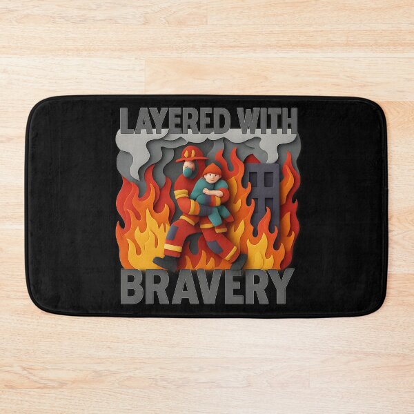 Item preview, Layered With Bravery - Firefighter Paper Cut Rescue Art designed and sold by MKreative Studio.