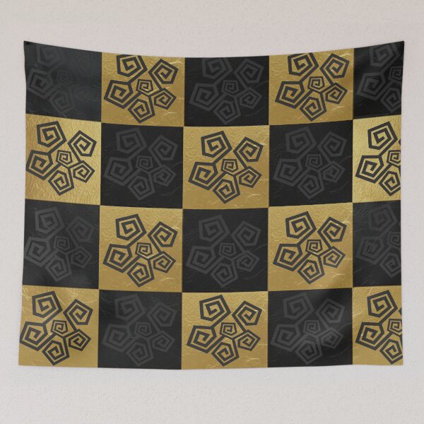 Item preview, Gold Black Spiral Checkerboard Pattern - Luxury Geometric Design designed and sold by Italian Ink Studio.