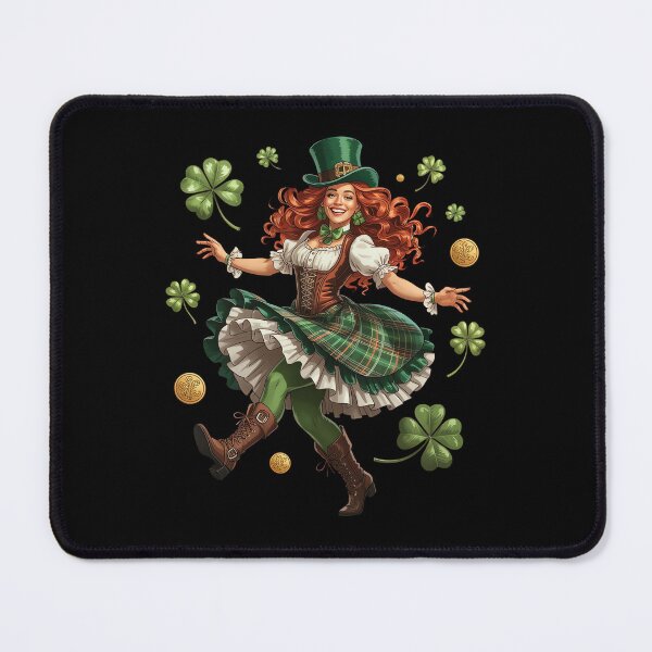 Item preview, Leprechaun Lady Dancing with Shamrocks designed and sold by jkrphoto.